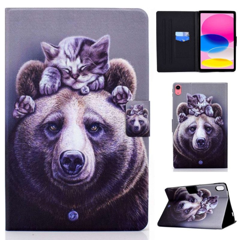 Flip Case Für iPad 10.9" (2022) Katze Und Bär