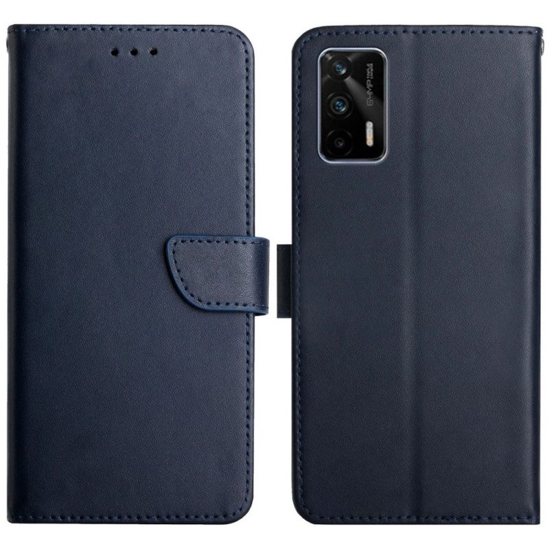 Flip Case Für Realme GT 5G Echtes Nappaleder