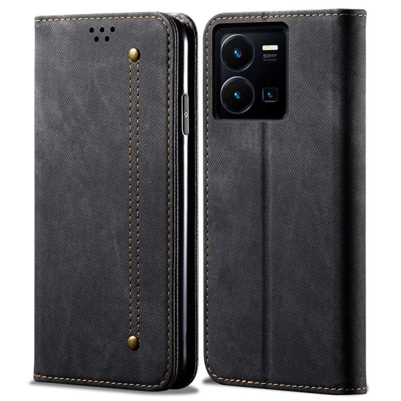 Schutzhülle Für Vivo Y22s Flip Case Denim-stoff