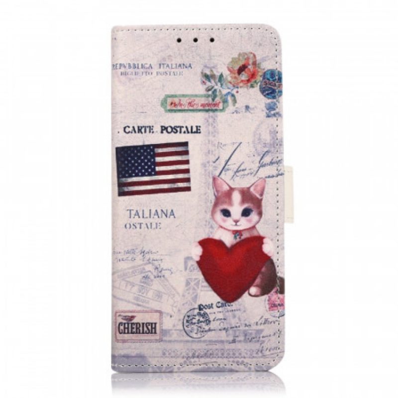 Flip Case Für OnePlus Nord CE 2 5G Amerikanische Katze