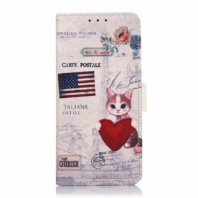 Flip Case Für OnePlus Nord CE 2 5G Amerikanische Katze