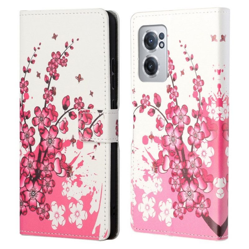 Flip Case Für OnePlus Nord CE 2 5G Kirschblüte