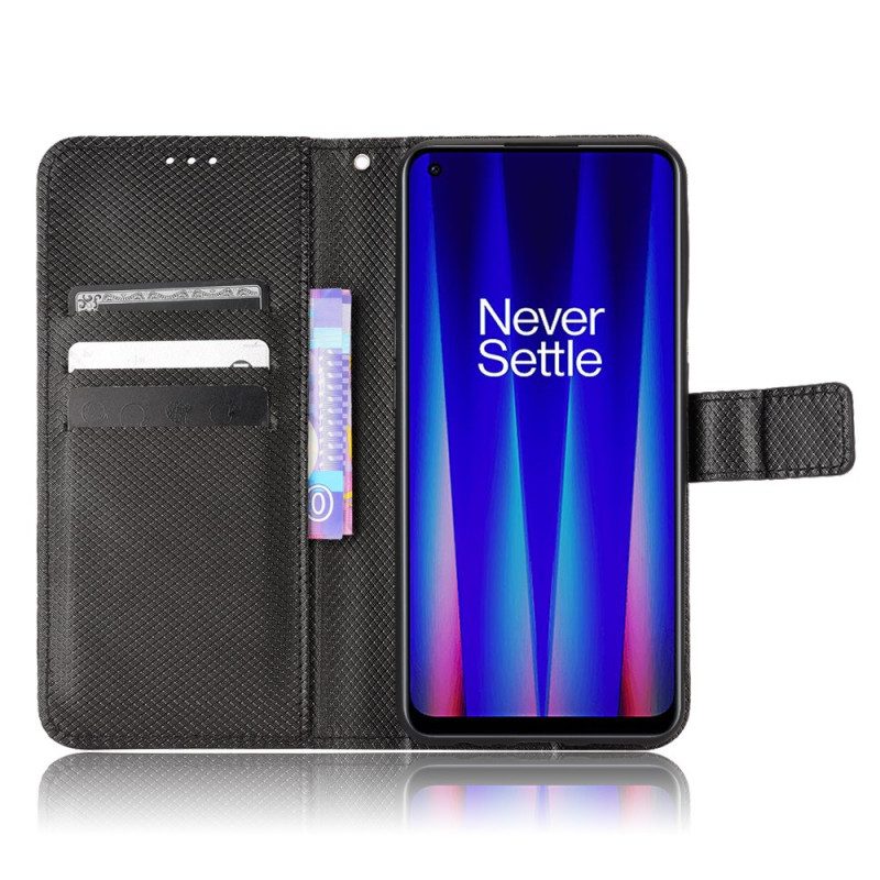 Flip Case Für OnePlus Nord CE 2 5G Mit Kordel Riemchen-diamant-textur