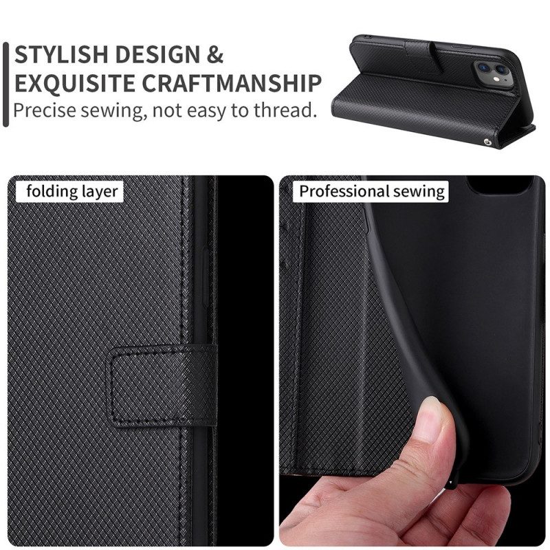 Flip Case Für OnePlus Nord CE 2 5G Mit Kordel Riemchen-diamant-textur