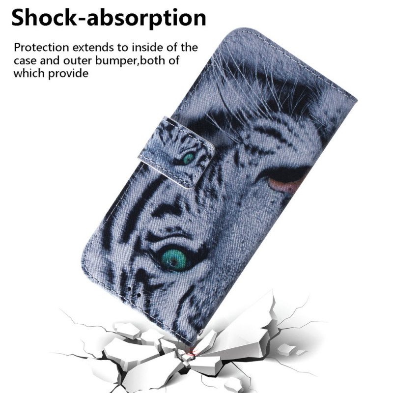 Flip Case Für OnePlus Nord CE 2 5G Weißer Tiger