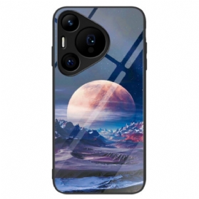 Hülle Huawei Pura 70 Pro Handyhülle White Planet Gehärtetes Glas