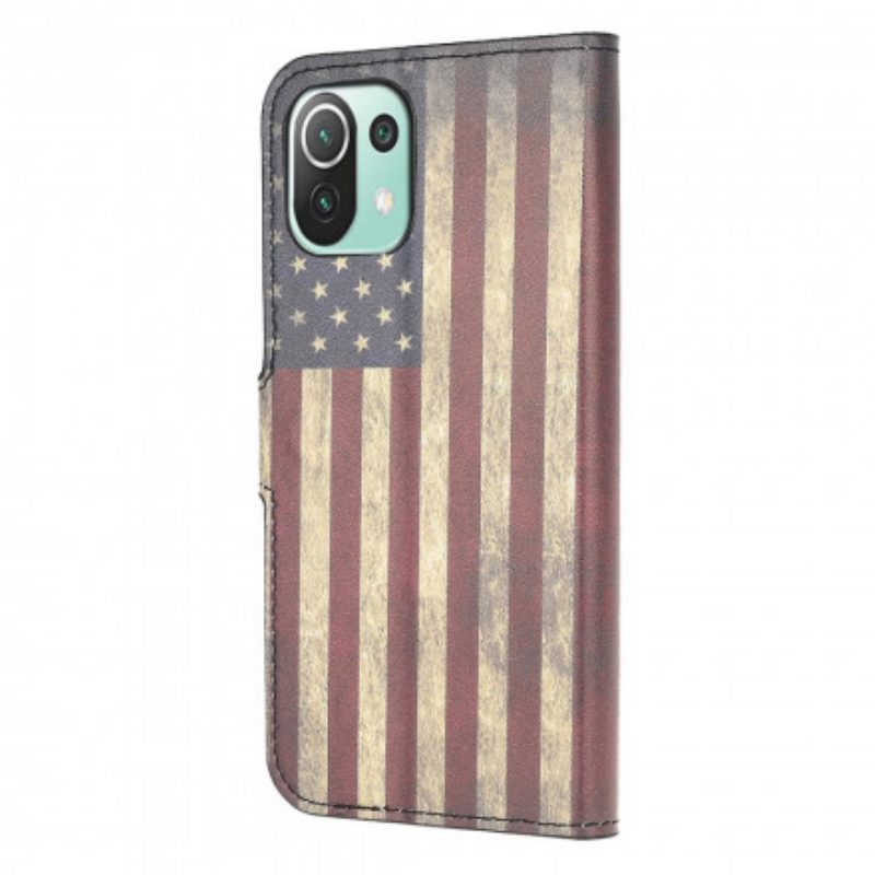 Flip Case Für Xiaomi Mi 11 Lite 4G / 5G / 5G NE Amerikanische Flagge