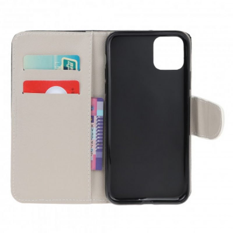 Flip Case Für Xiaomi Mi 11 Lite 4G / 5G / 5G NE Blauer Und Gelber Schmetterling