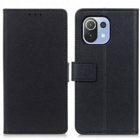 Flip Case Für Xiaomi Mi 11 Lite 4G / 5G / 5G NE Einfacher Glänzender Ledereffekt