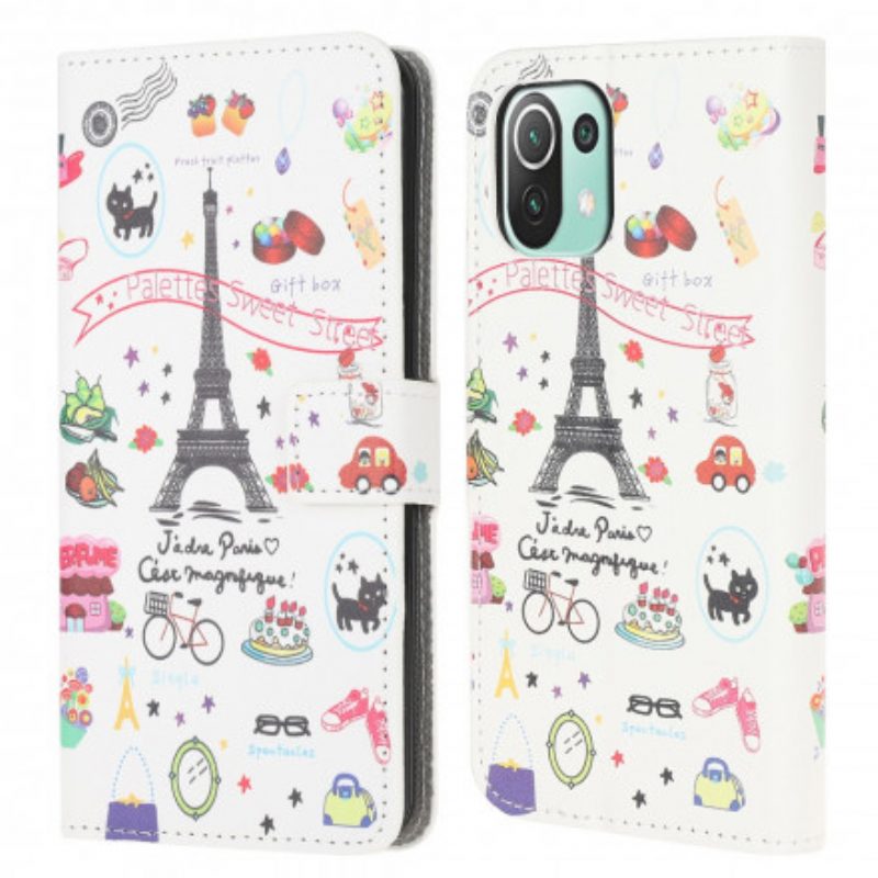 Flip Case Für Xiaomi Mi 11 Lite 4G / 5G / 5G NE Ich Liebe Paris