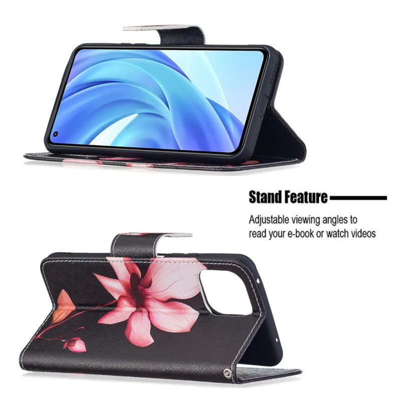 Flip Case Für Xiaomi Mi 11 Lite 4G / 5G / 5G NE Pinke Blume