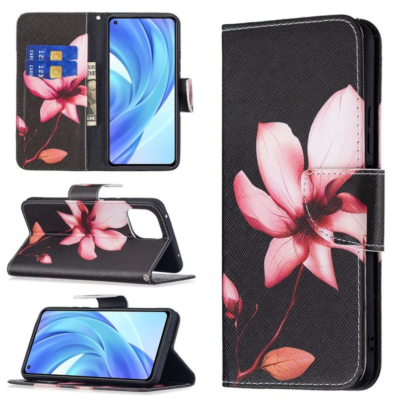 Flip Case Für Xiaomi Mi 11 Lite 4G / 5G / 5G NE Pinke Blume