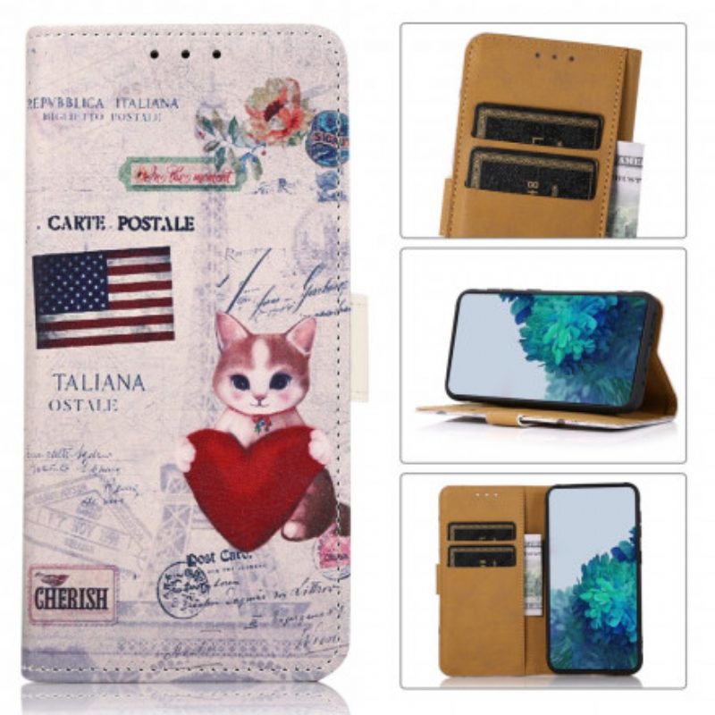 Flip Case Für Xiaomi Mi 11 Lite 4G / 5G / 5G NE Reisende Katze