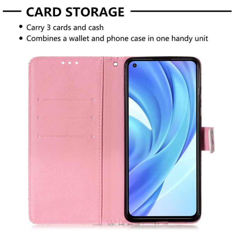 Flip Case Für Xiaomi Mi 11 Lite 4G / 5G / 5G NE Rote Schmetterlinge