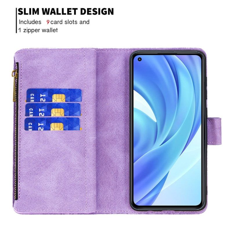 Flip Case Für Xiaomi Mi 11 Lite 4G / 5G / 5G NE Schmetterlings-barock-reißverschlusstasche