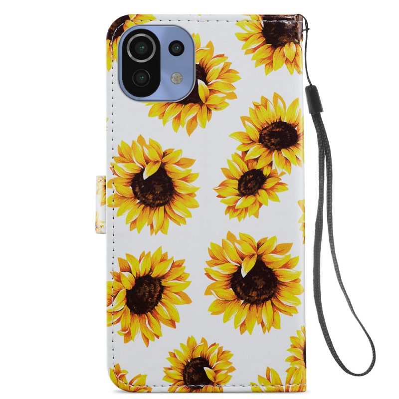 Flip Case Für Xiaomi Mi 11 Lite 4G / 5G / 5G NE Sonnenblumen