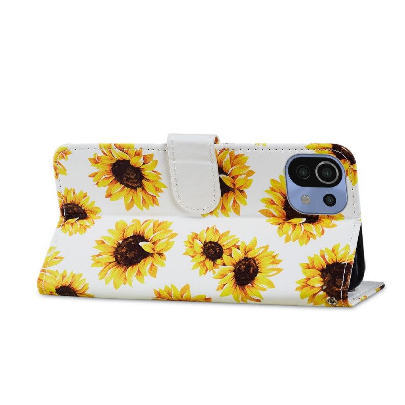 Flip Case Für Xiaomi Mi 11 Lite 4G / 5G / 5G NE Sonnenblumen