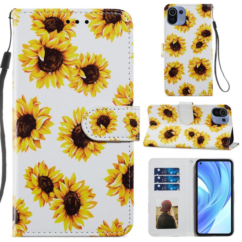 Flip Case Für Xiaomi Mi 11 Lite 4G / 5G / 5G NE Sonnenblumen