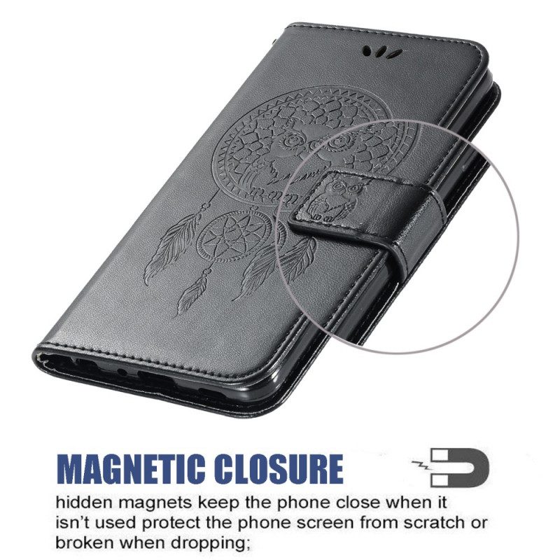 Flip Case Für Xiaomi Mi 11 Lite 4G / 5G / 5G NE Traumfänger-eule In Lederoptik