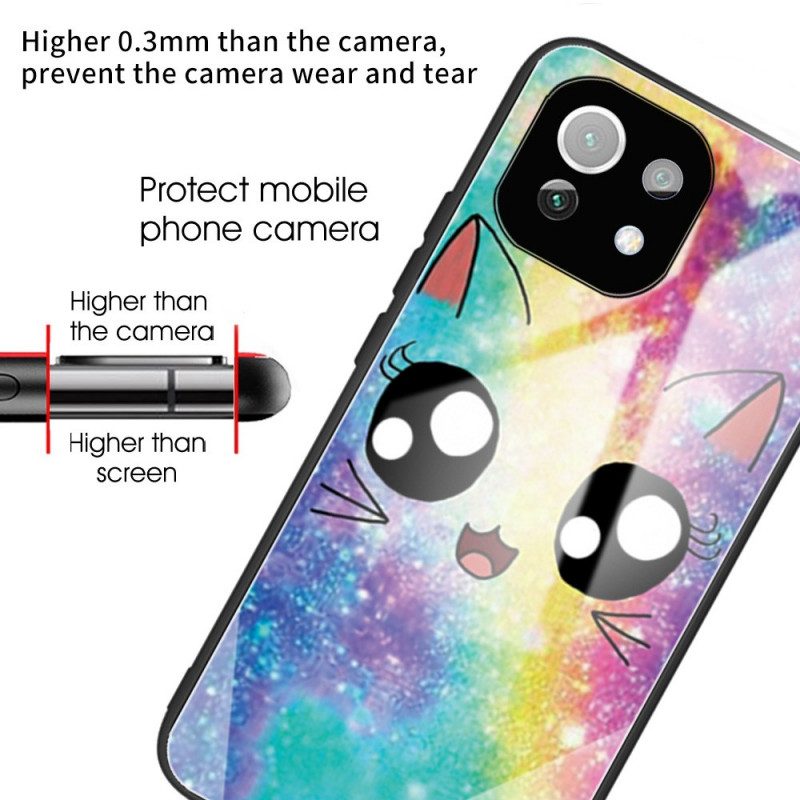 Handyhülle Für Xiaomi Mi 11 Lite 4G / 5G / 5G NE Cartoon-gehärtetes Glas