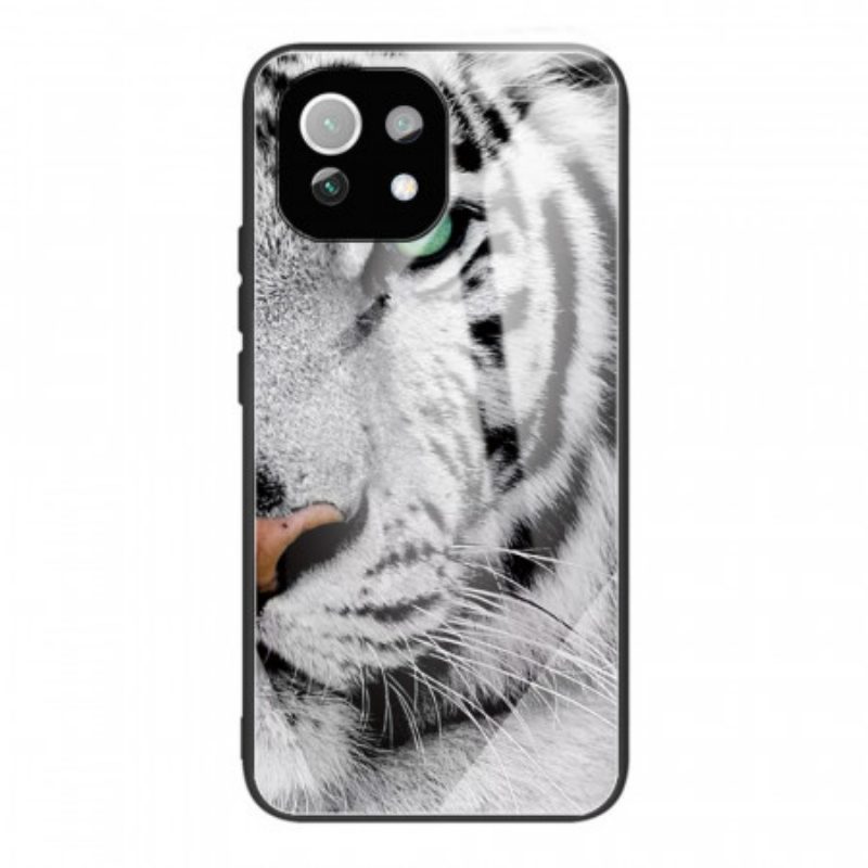 Hülle Für Xiaomi Mi 11 Lite 4G / 5G / 5G NE Tiger-gehärtetes Glas