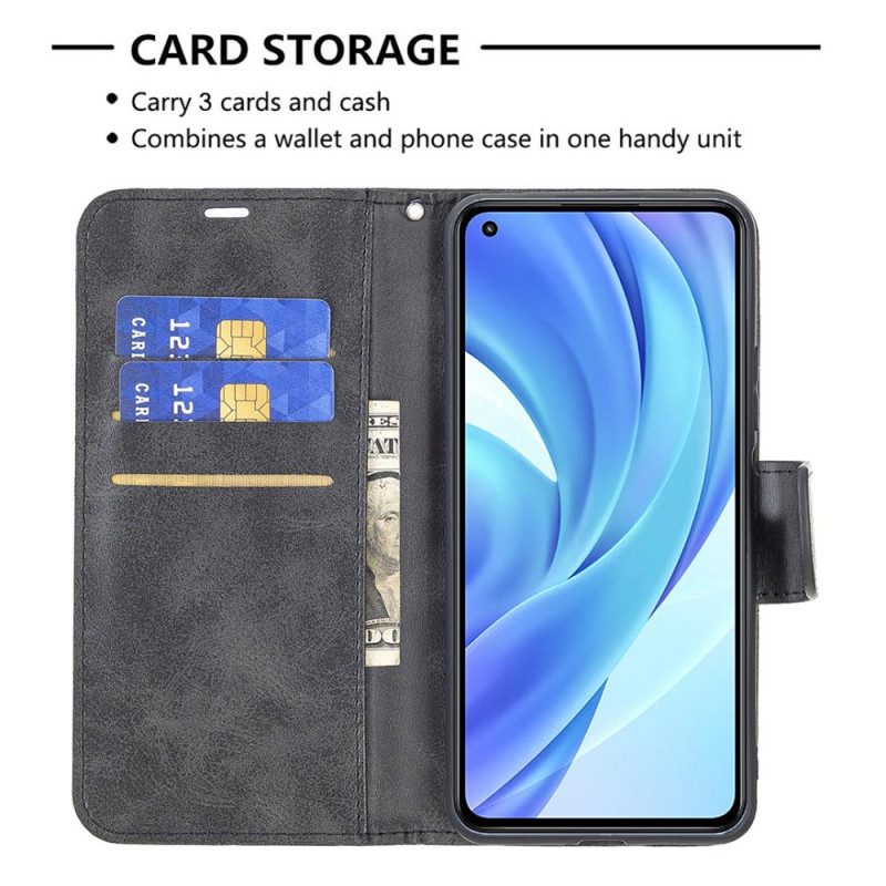 Lederhüllen Für Xiaomi Mi 11 Lite 4G / 5G / 5G NE Flip Case Glatte Klappe Schräg