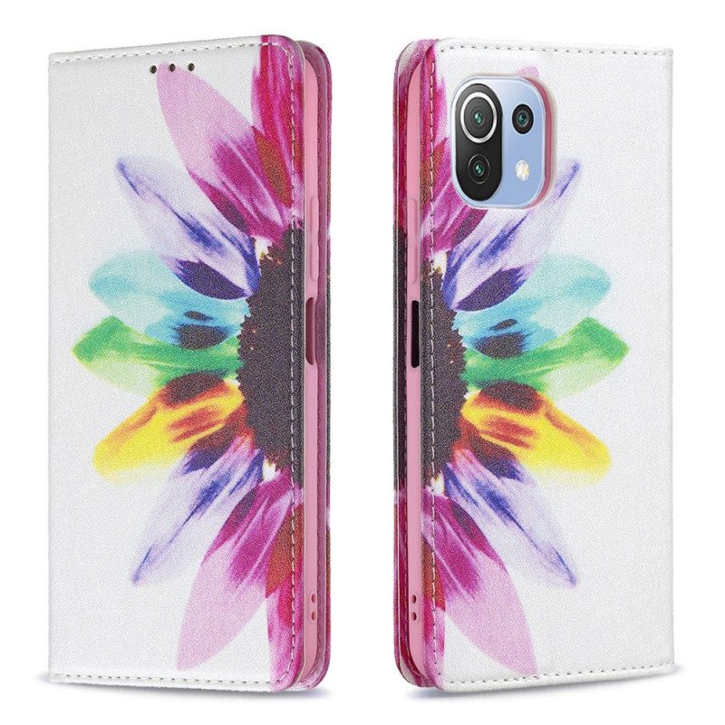 Schutzhülle Für Xiaomi Mi 11 Lite 4G / 5G / 5G NE Flip Case Aquarellblume