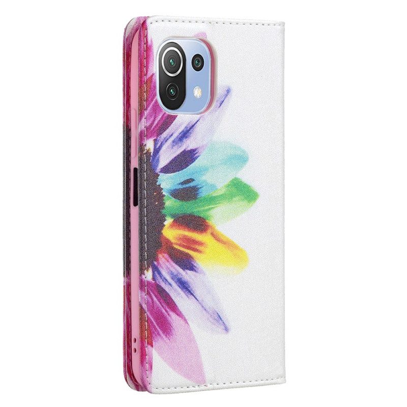 Schutzhülle Für Xiaomi Mi 11 Lite 4G / 5G / 5G NE Flip Case Aquarellblume