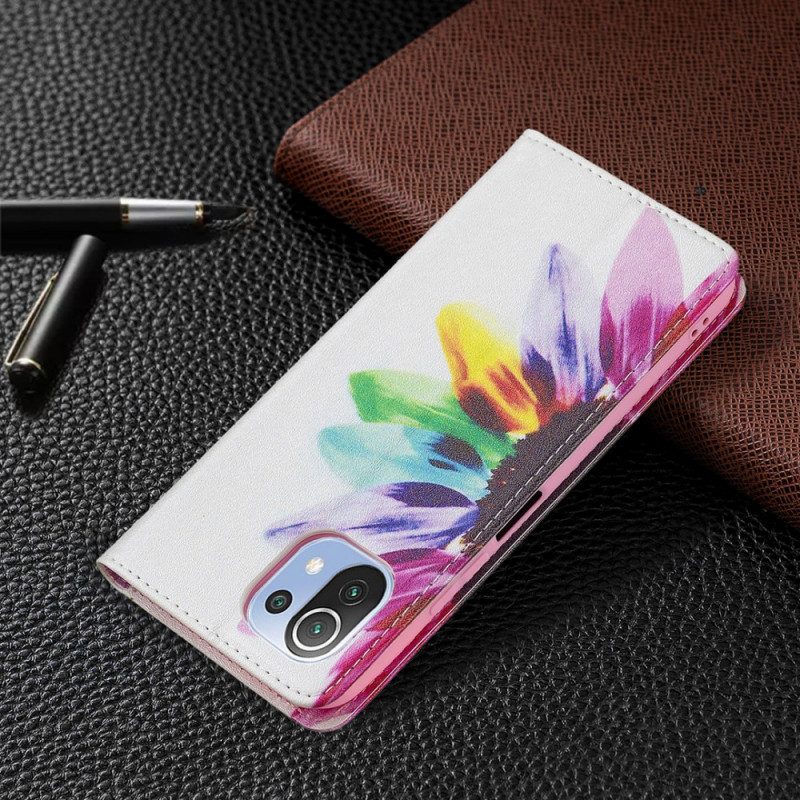 Schutzhülle Für Xiaomi Mi 11 Lite 4G / 5G / 5G NE Flip Case Aquarellblume