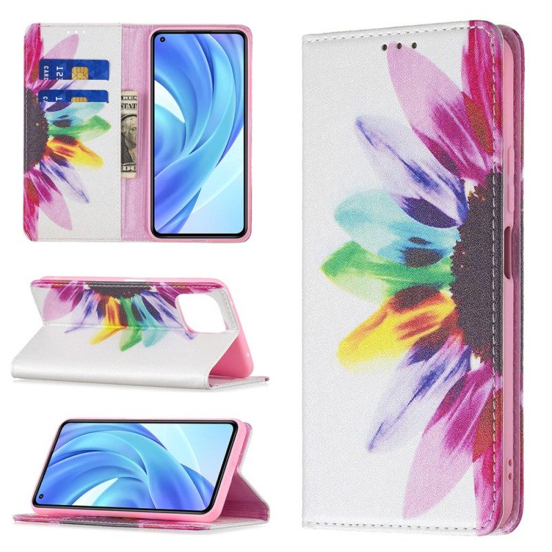 Schutzhülle Für Xiaomi Mi 11 Lite 4G / 5G / 5G NE Flip Case Aquarellblume