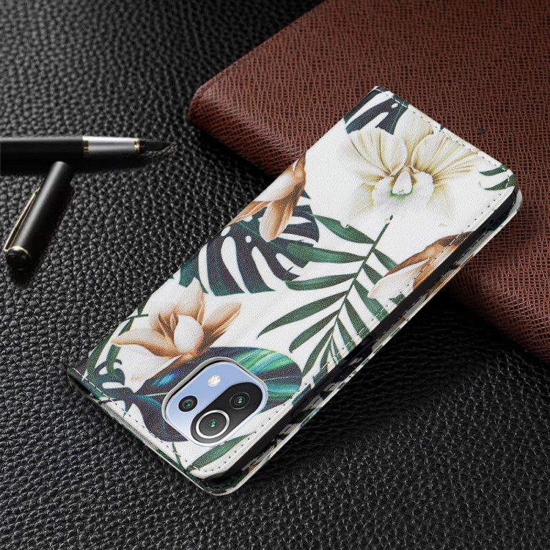 Schutzhülle Für Xiaomi Mi 11 Lite 4G / 5G / 5G NE Flip Case Blätter