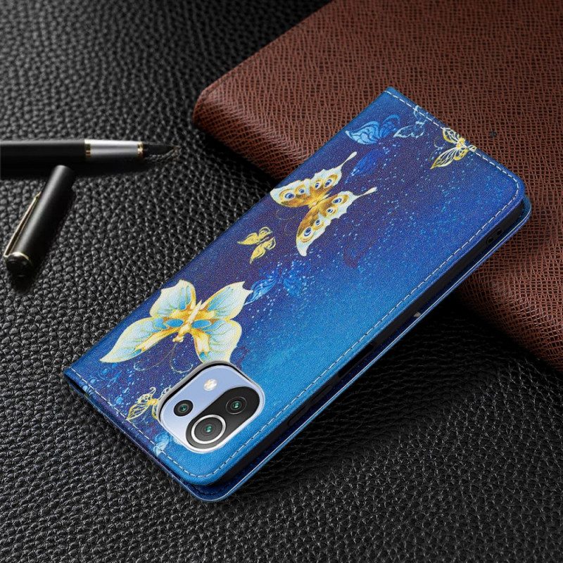 Schutzhülle Für Xiaomi Mi 11 Lite 4G / 5G / 5G NE Flip Case Schmetterlinge