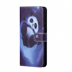 Flip Case Für Poco M3 Pro 5G Mit Kordel Panda Space Mit Schlüsselband