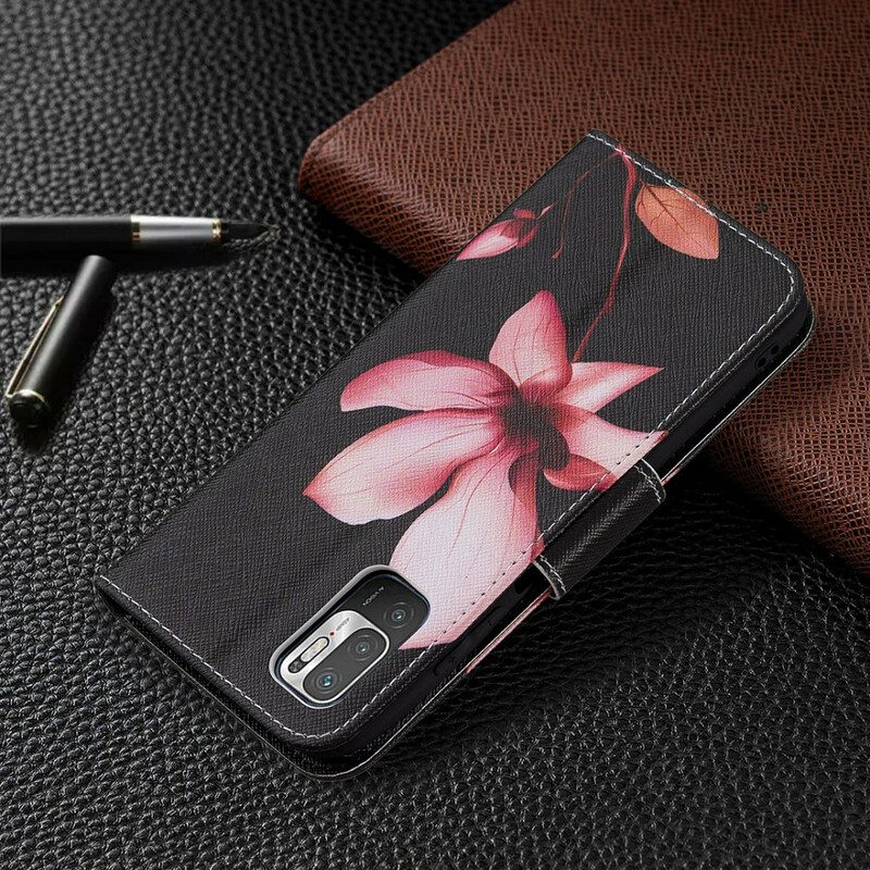 Flip Case Für Poco M3 Pro 5G Pinke Blume