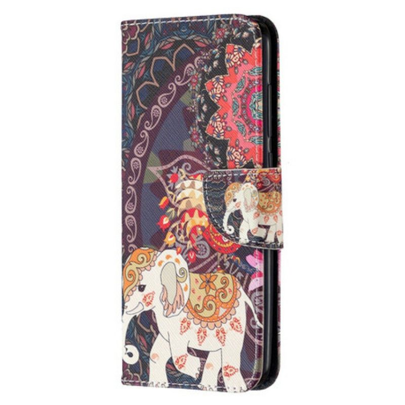 Flip Case Für Xiaomi Redmi Note 9 Indische Elefanten