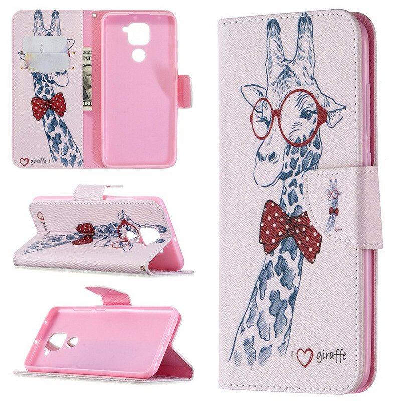 Flip Case Für Xiaomi Redmi Note 9 Kluge Giraffe