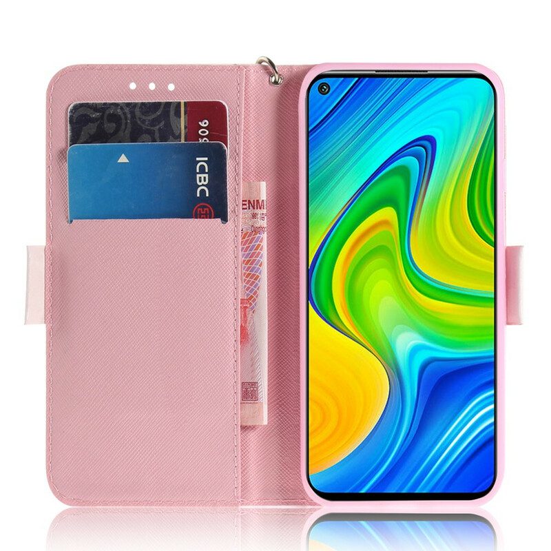 Flip Case Für Xiaomi Redmi Note 9 Mit Kordel Riemchenpumpe