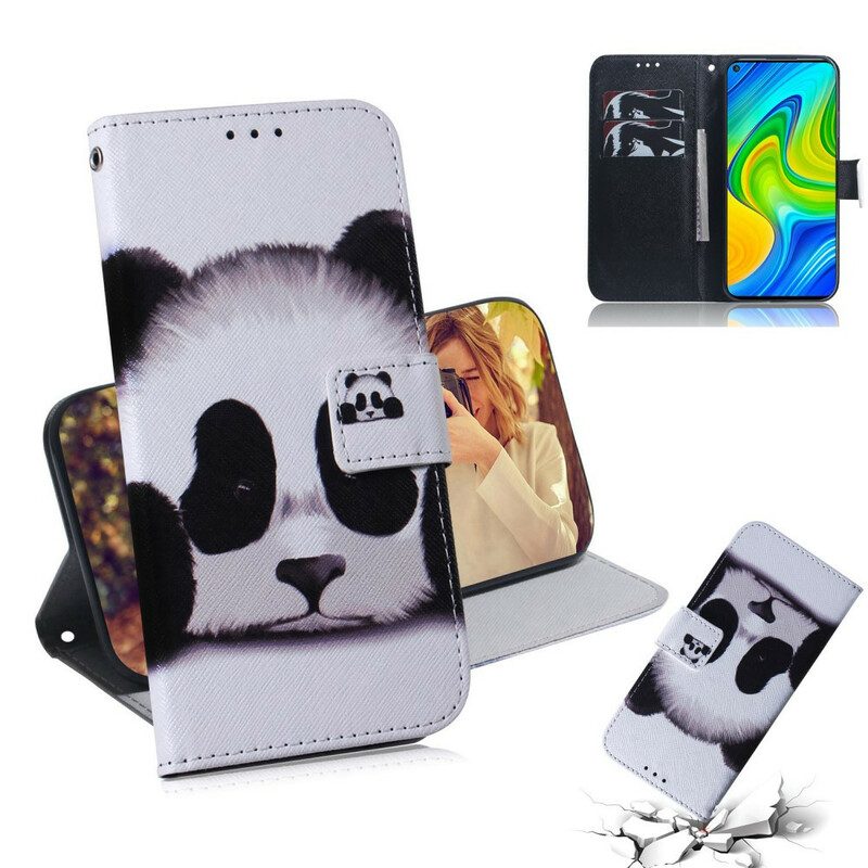 Flip Case Für Xiaomi Redmi Note 9 Panda-gesicht