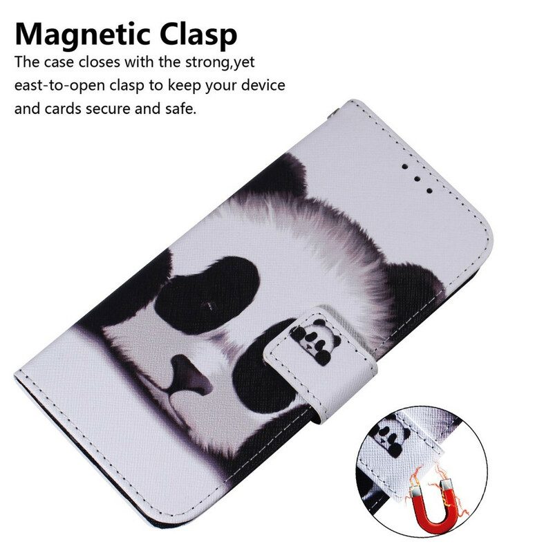 Flip Case Für Xiaomi Redmi Note 9 Panda-gesicht