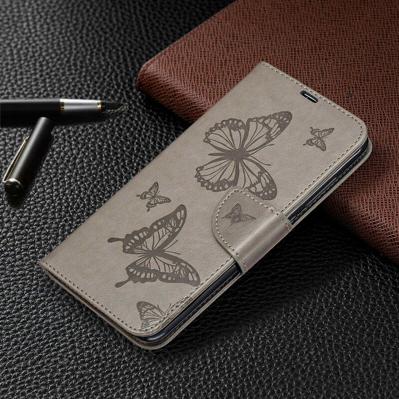 Flip Case Für Xiaomi Redmi Note 9 Flip Case Schmetterlinge Und Schräge Klappe