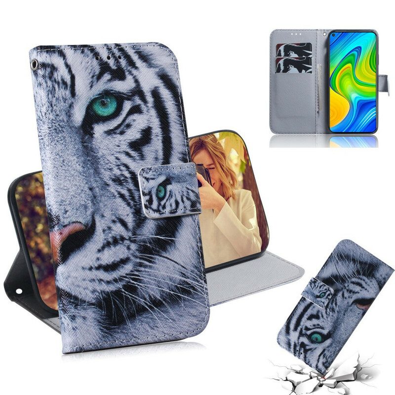 Flip Case Für Xiaomi Redmi Note 9 Tigergesicht