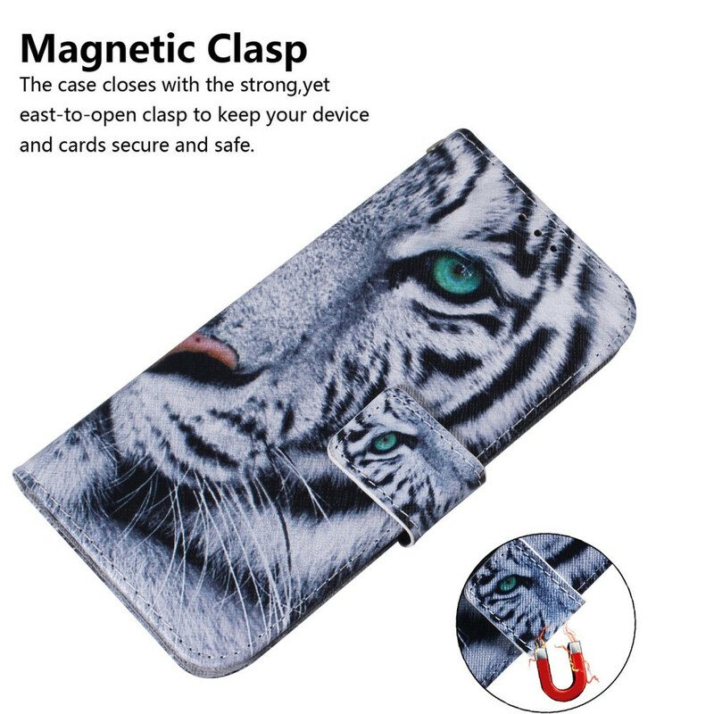 Flip Case Für Xiaomi Redmi Note 9 Tigergesicht