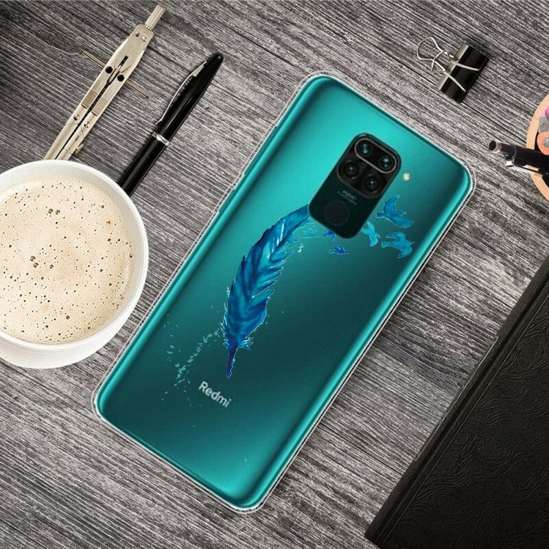 Hülle Für Xiaomi Redmi Note 9 Wunderschöne Blaue Feder