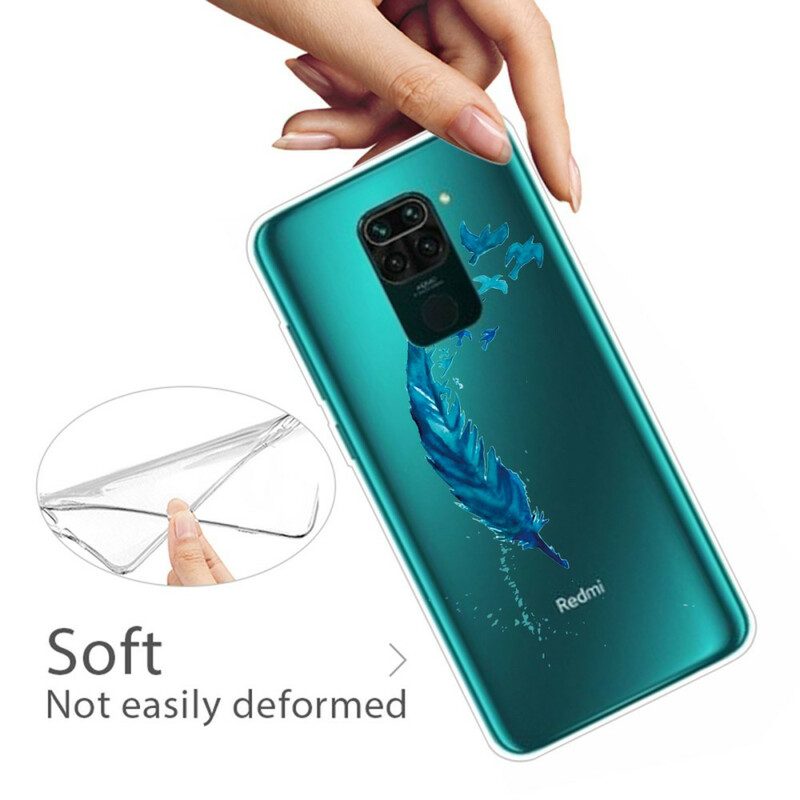 Hülle Für Xiaomi Redmi Note 9 Wunderschöne Blaue Feder