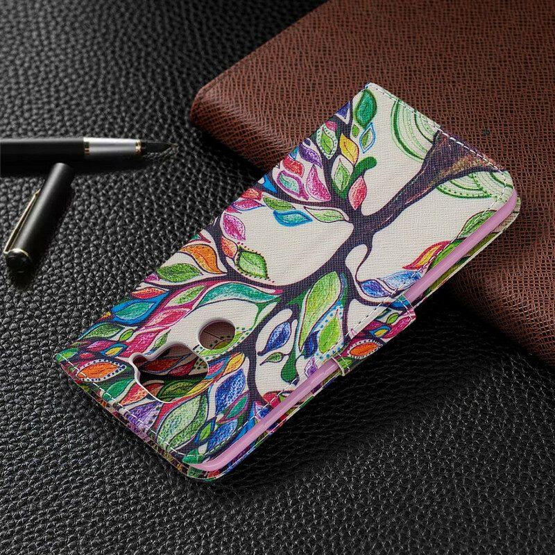 Lederhüllen Für Xiaomi Redmi Note 9 Bunter Baum