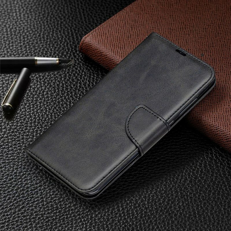 Lederhüllen Für Xiaomi Redmi Note 9 Flip Case Glatte Klappe Schräg