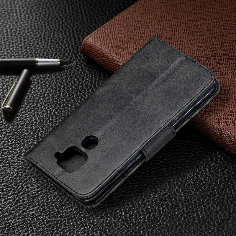 Lederhüllen Für Xiaomi Redmi Note 9 Flip Case Glatte Klappe Schräg