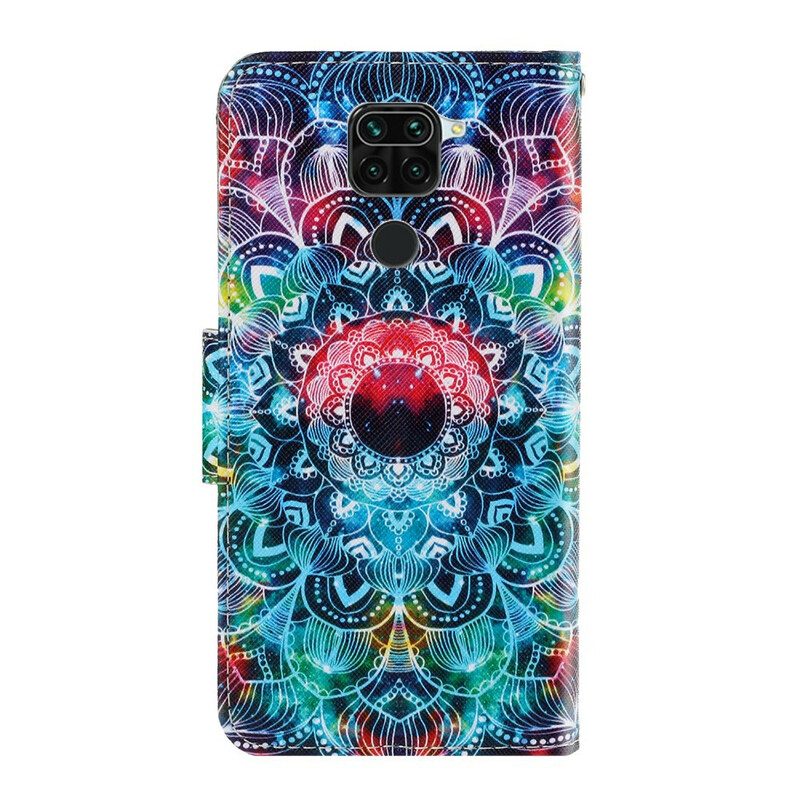 Lederhüllen Für Xiaomi Redmi Note 9 Mit Kordel Auffälliges Riemchen-mandala