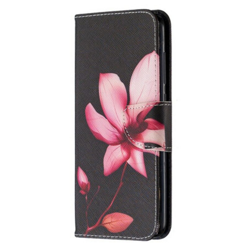 Lederhüllen Für Xiaomi Redmi Note 9 Pinke Blume