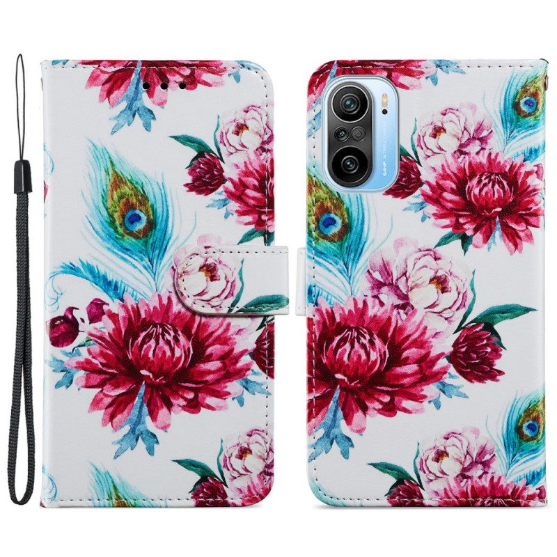 Flip Case Für Poco F3 Intensive Blumen